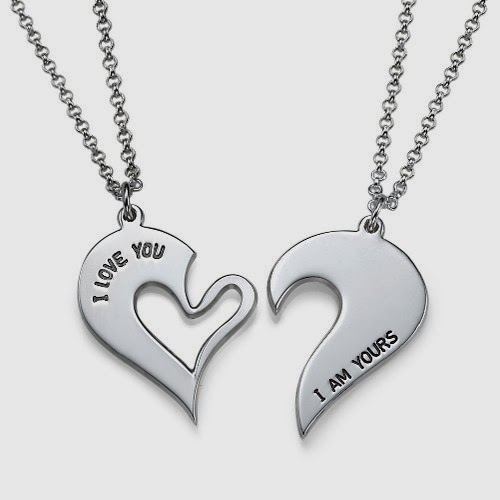 Breakable Heart Necklace for Couples in Silver Breakable Heart Necklace for Couples in Silver
