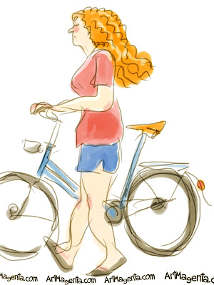 The Cyclist is a gesture drawing by Artmagenta fingerpainted on an iphone