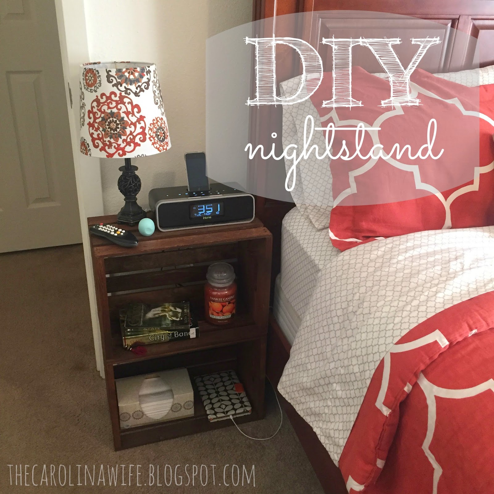 The Carolina Wife DIY Crate Nightstand