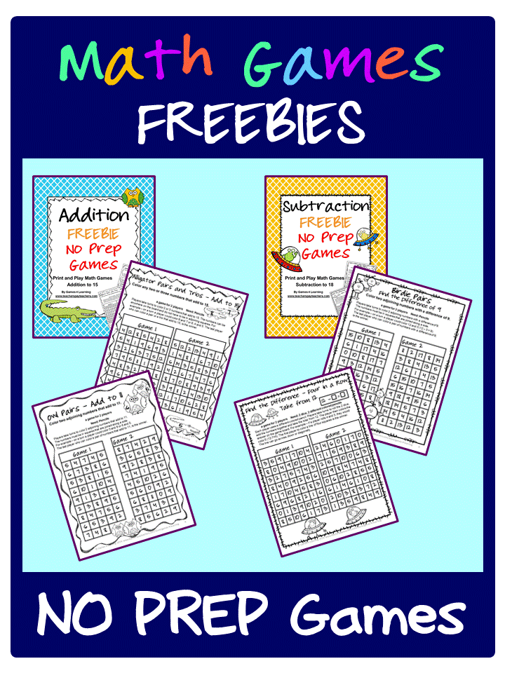 Fun Games 4 Learning NO PREP Math Games Freebies
