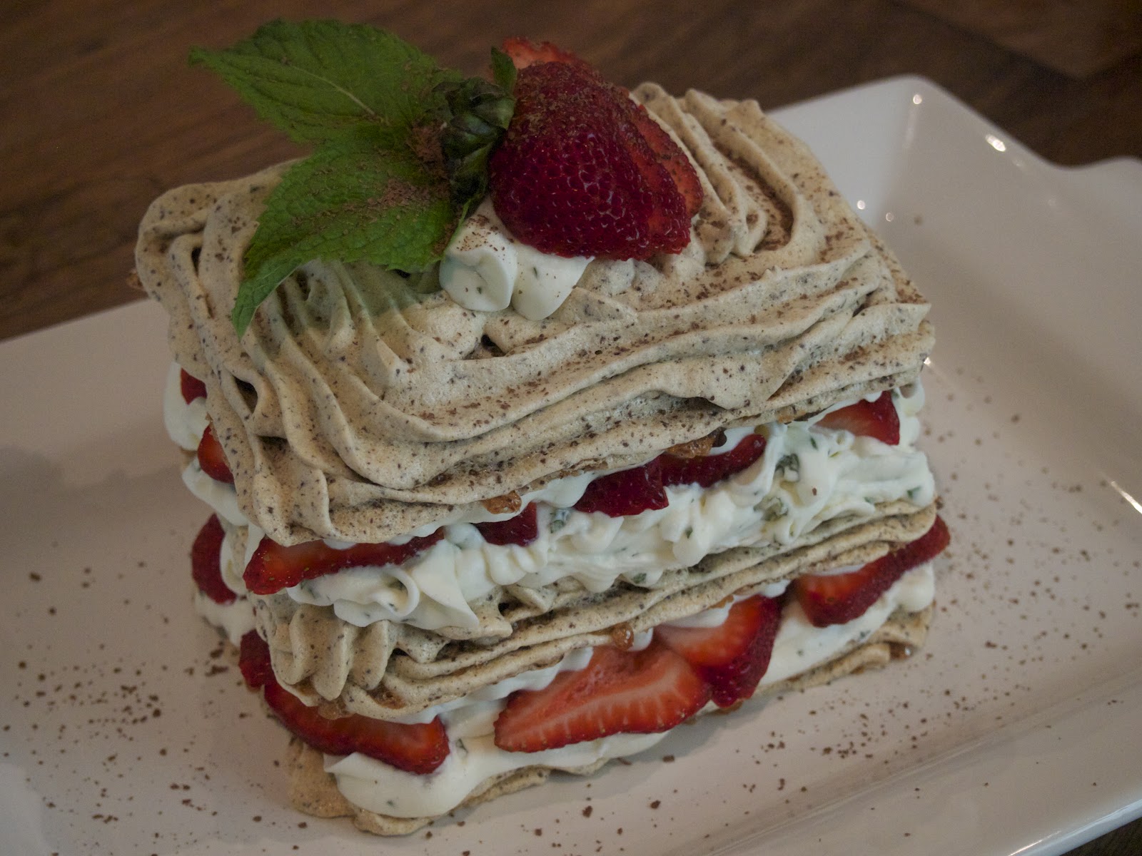 Playing with Food Mint Chocolate Meringue with Strawberries