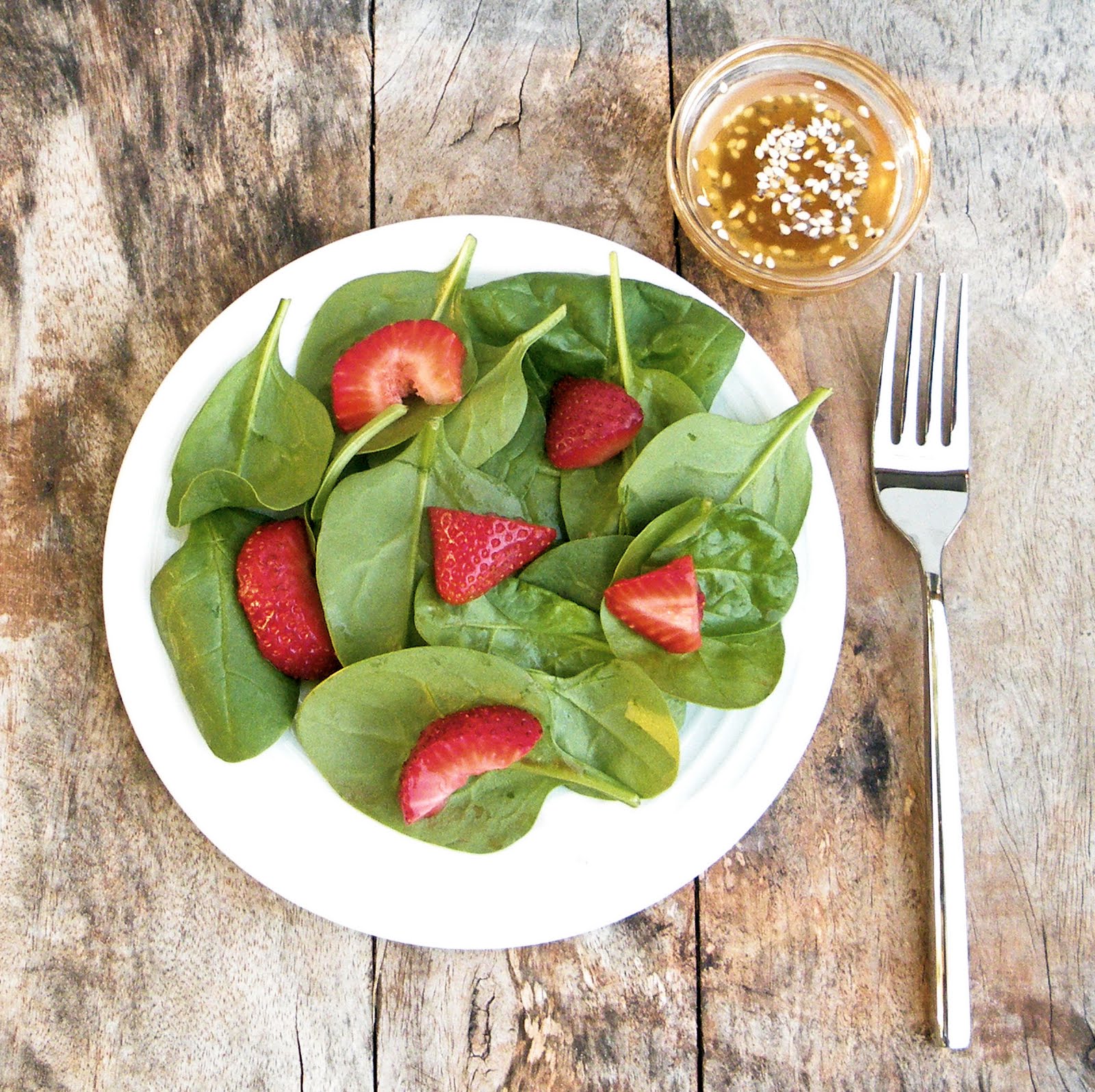 Vittles and Bits Strawberry Sesame Spinach Salad