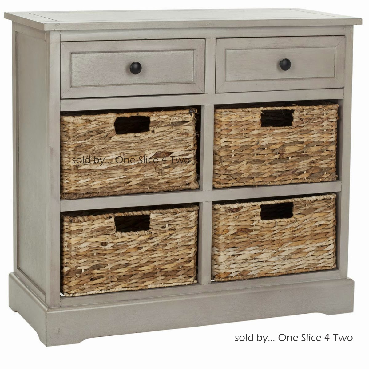 Herman 6 Drawer Storage Unit in Vintage Grey color One Slice 4 Two