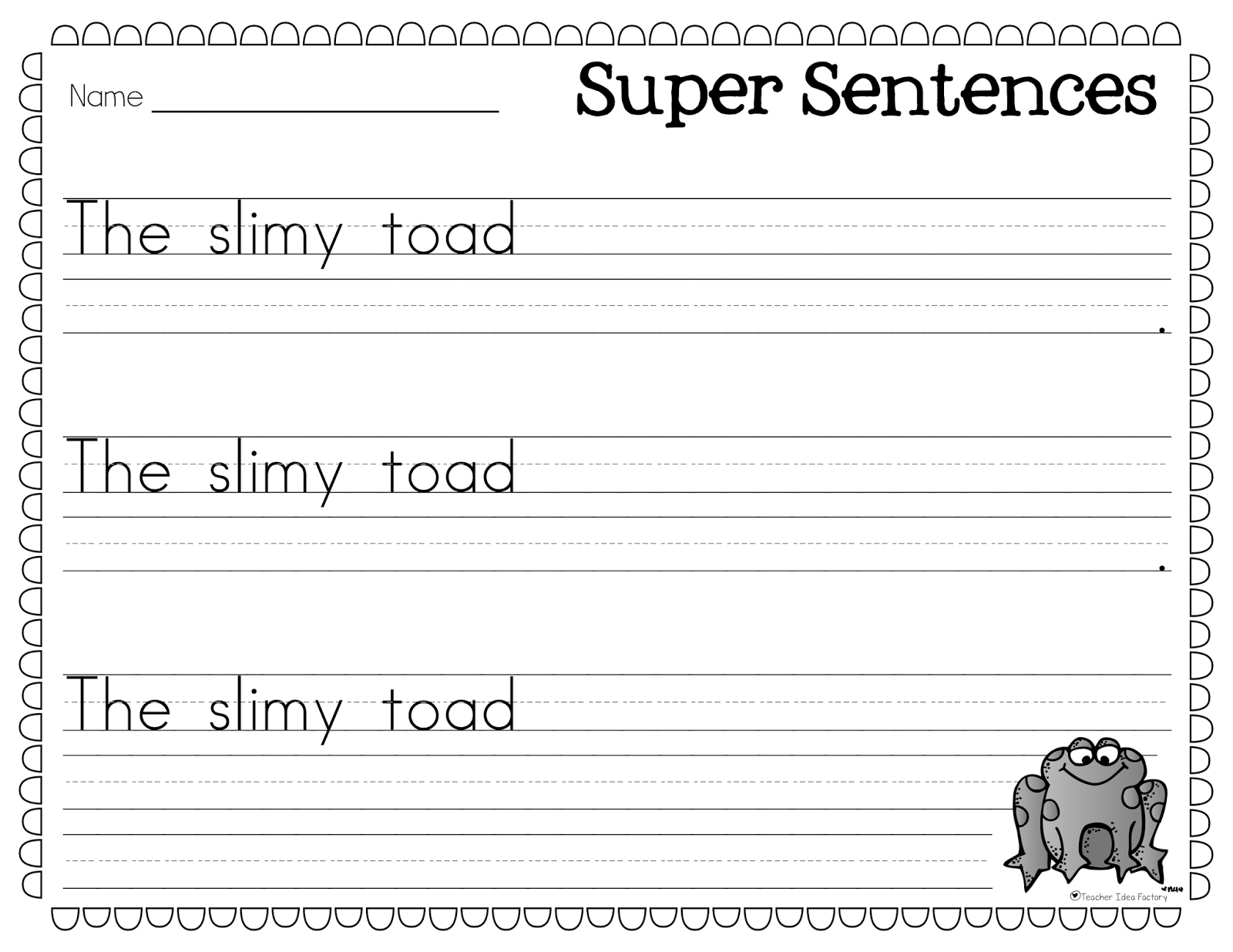 Teacher Idea Factory A NEW TAKE ON SENTENCE WRITING