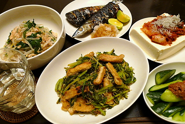 おっさんひとり飯 旧サイト 油揚げと中抜き菜のじゃこ炒め