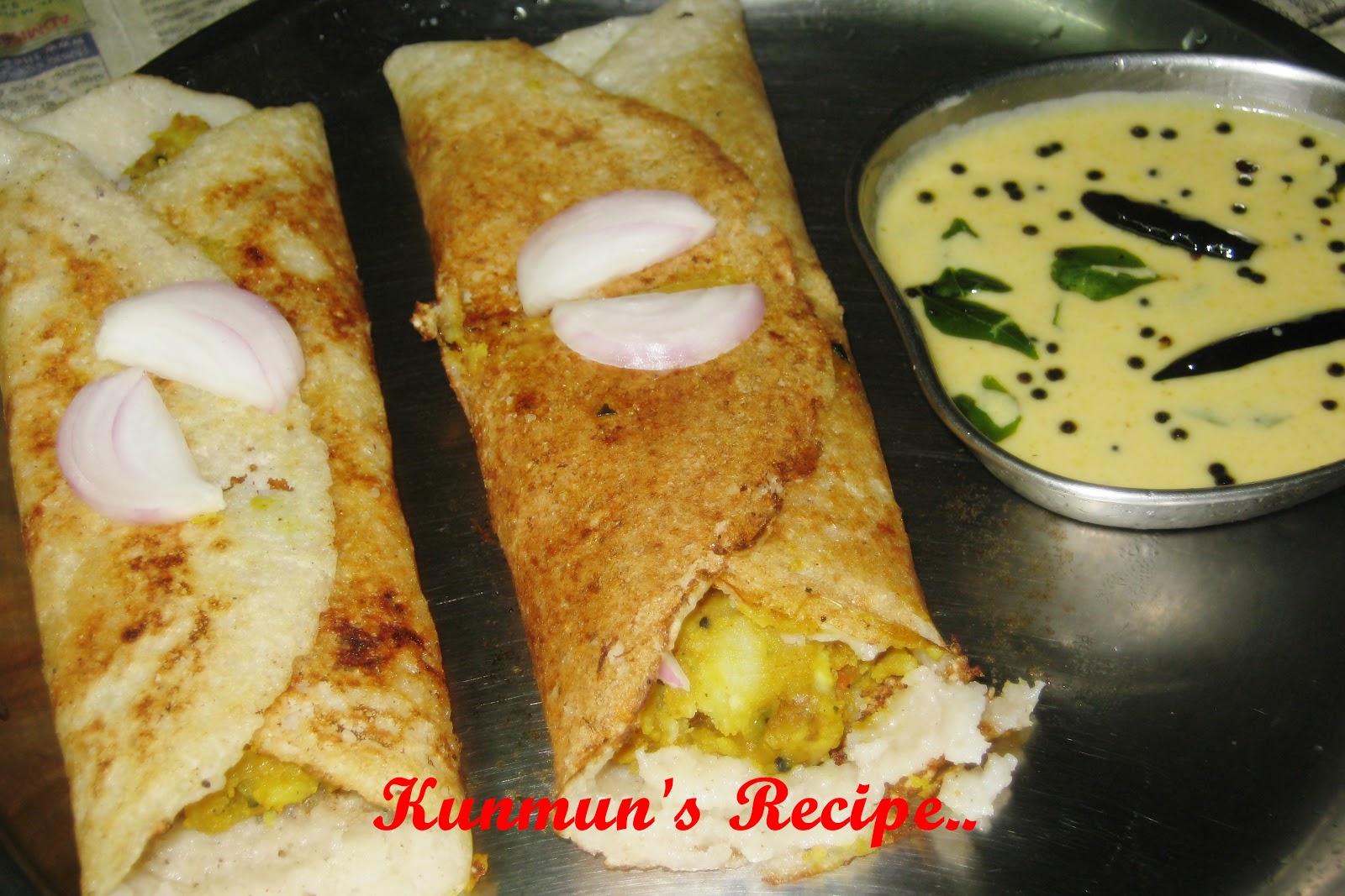 Kunmun's Delicious Kitchen CRISPY DOSA WITH SPICY ALOO MASALA