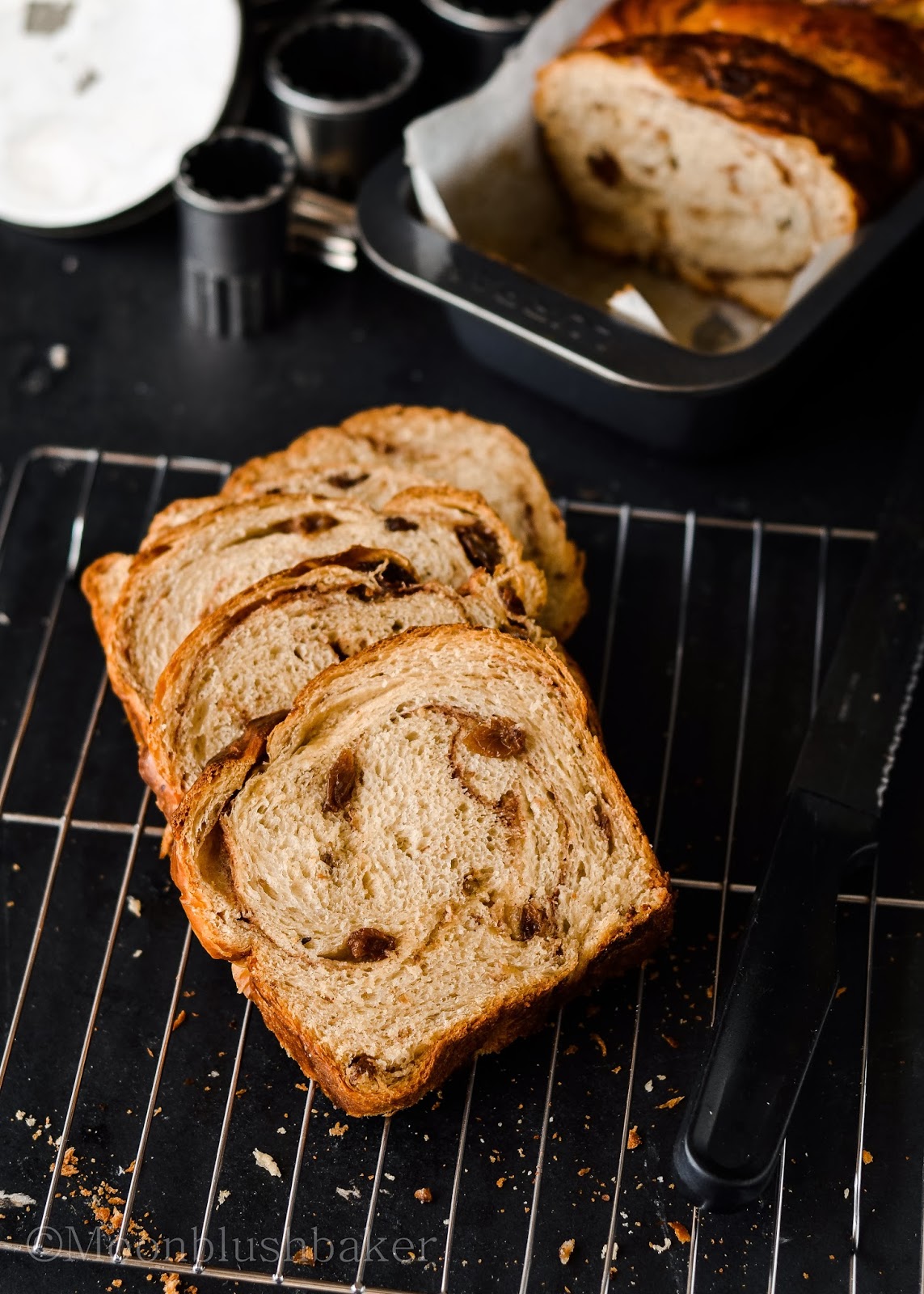 Going halves // Yeasted Ginger swirl bread The moonblush Baker