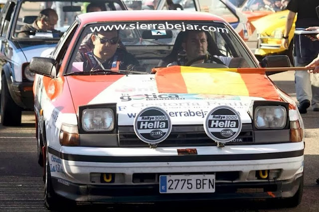 Alberto Calderón, piloto de Peñacaballera, y su copiloto Juanjo Martín Campeones de Extremadura de Rallyes de Regularidad.