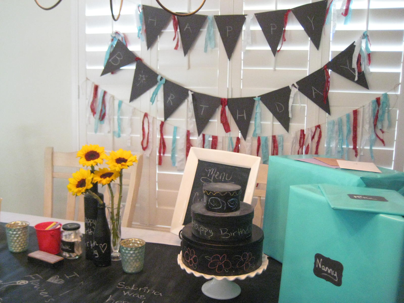 Creative Party Ideas by Cheryl Chalkboard Party