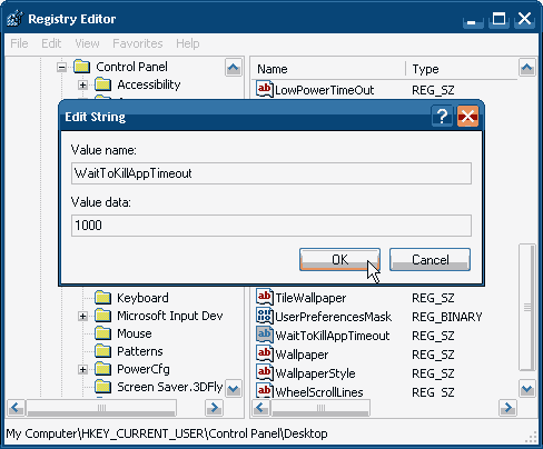 Mempercepat Shutdown Windows XP 3