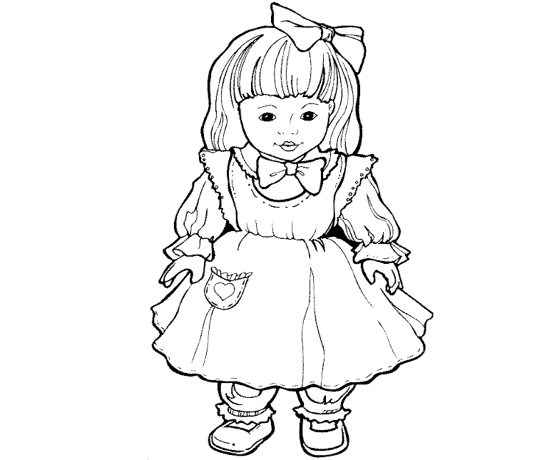 Doll For Kid Coloring Drawing Free wallpaper