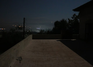 Mist in the valley in the moonlight Mist in the valley in the moonlight
