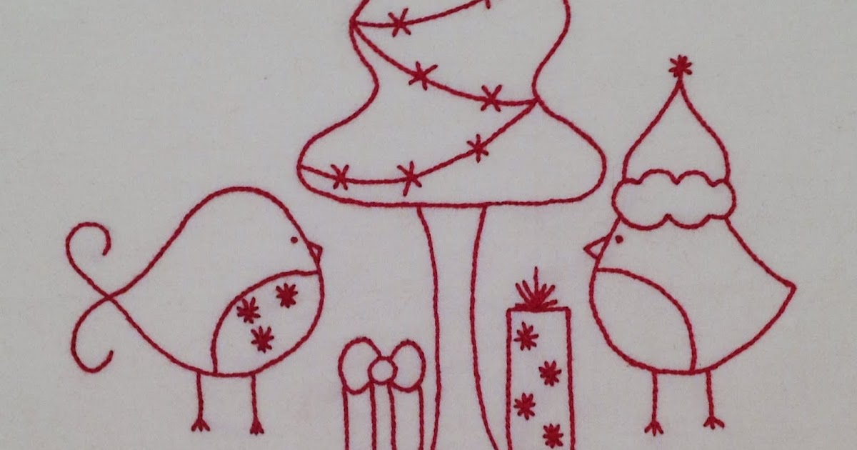 Starwood Quilter December Redwork Birdie Stitches