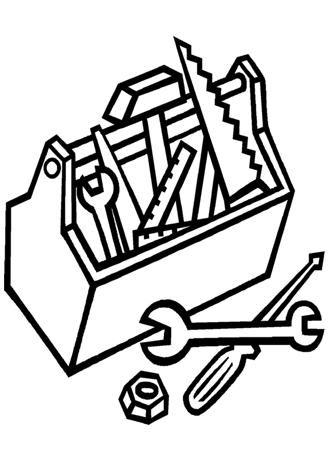 Kids Page: Tool Box Colouringpage 2 Coloring Pages