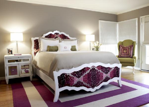 Purple and Gray Bedroom Design