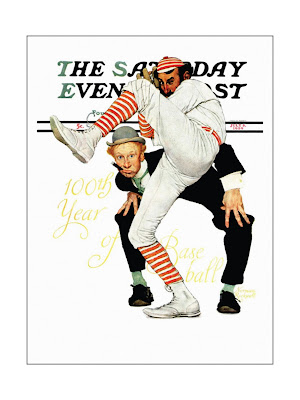 Norman Rockwell - 100th-Anniversary-of-Baseball-Saturday-Evening Post - Cover - July - 8 - 1939 