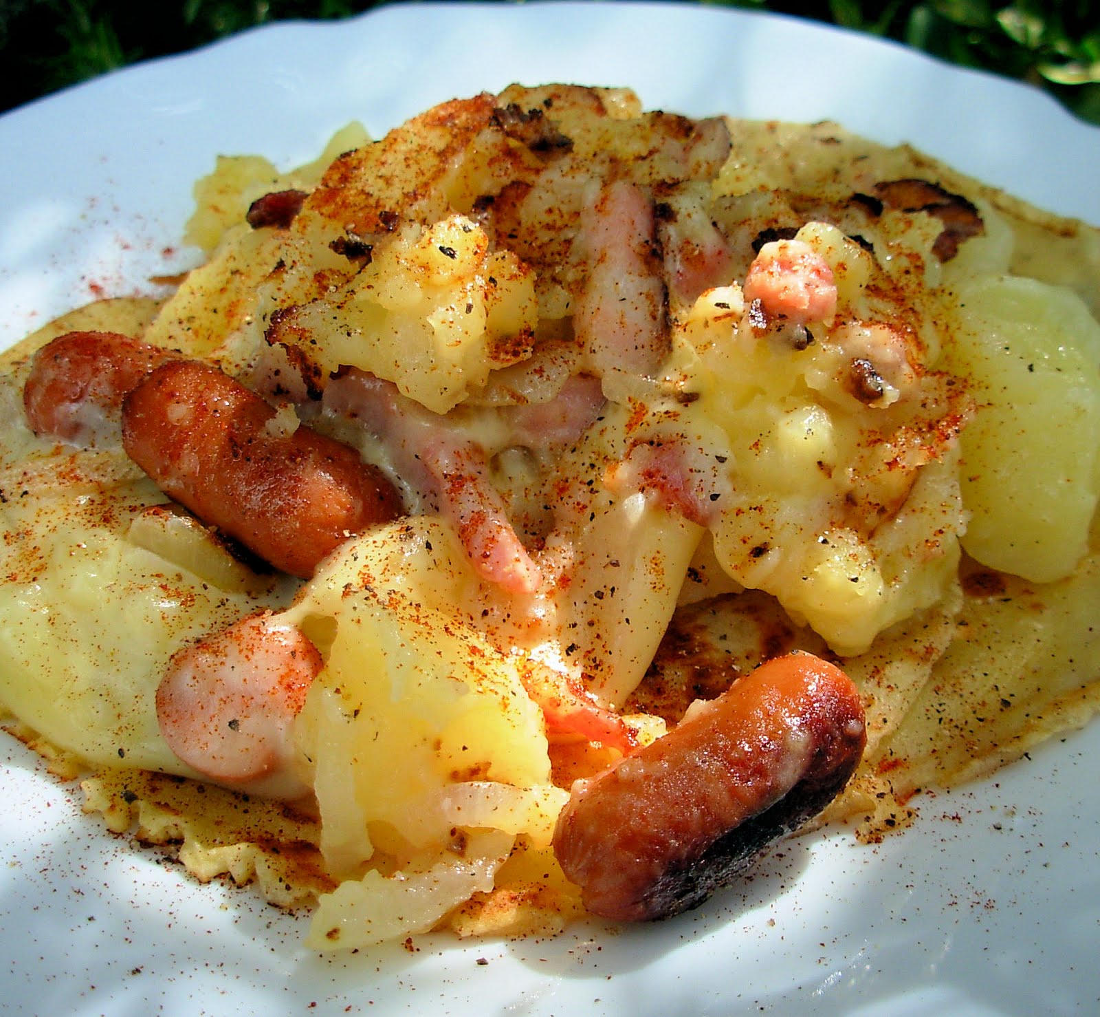 Bacon, Sausage and Potato Raclette Breakfast for The Breakfast Club