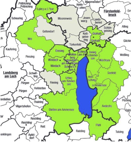 Gebiet der Lokale Aktionsgruppe (LAG) Ammersee