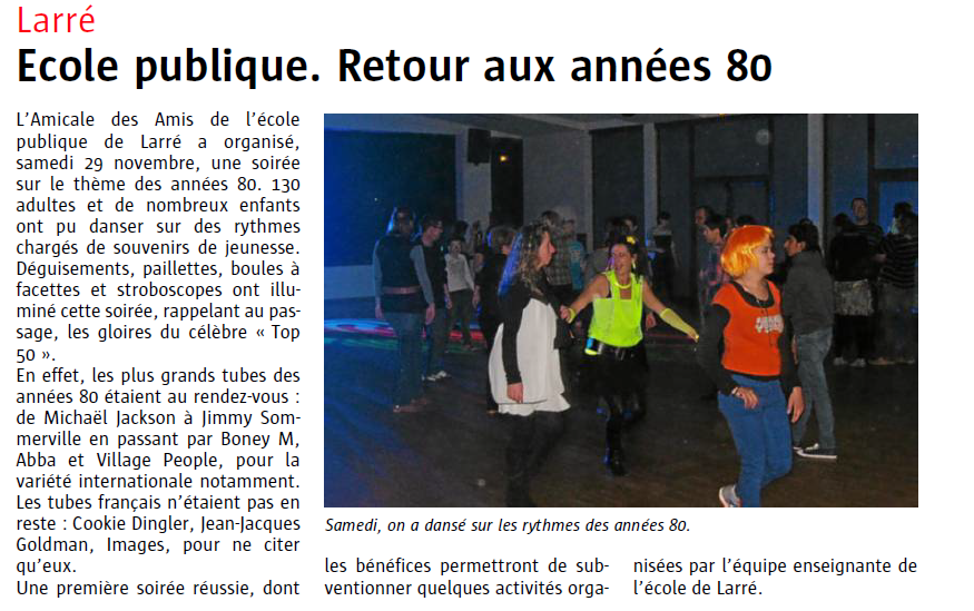 ARTICLE DE PRESSE