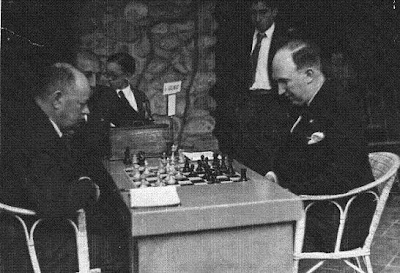 Spielmann-Golmayo en el I Torneo Internacional de Ajedrez de Sitges 1934