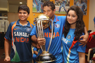 Arjun Sachin Sara Tendulkar family Photos Worldcup