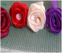Gambar Langkah kerja folded ribbon rose