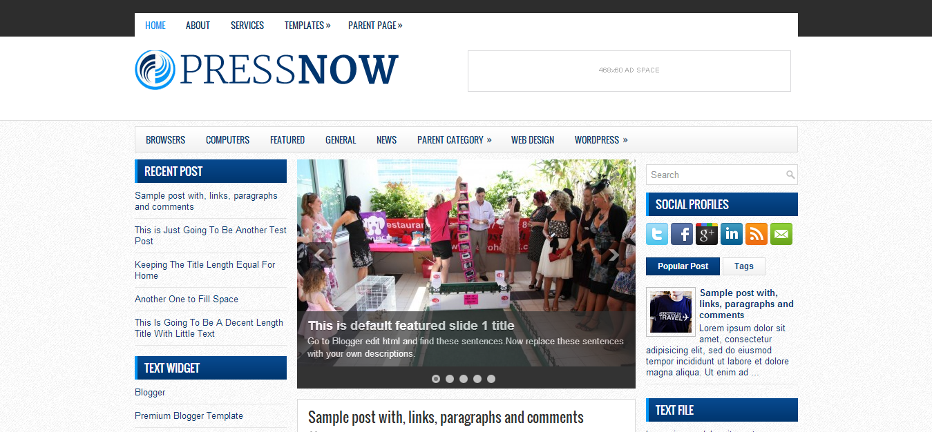 Pressnow Blogger Template Cool Blog Templates Premium