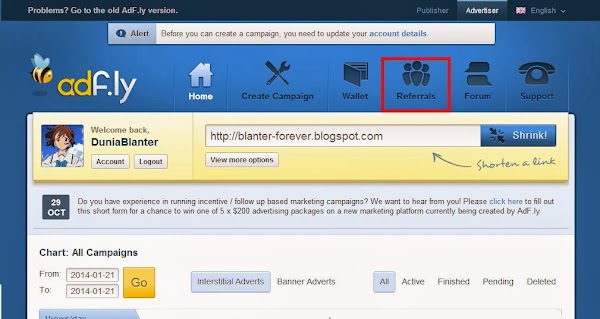 Cara Terbaru Memasang Iklan Adf.ly di Blog Cara Terbaru Memasang Iklan Adf.ly di Blog