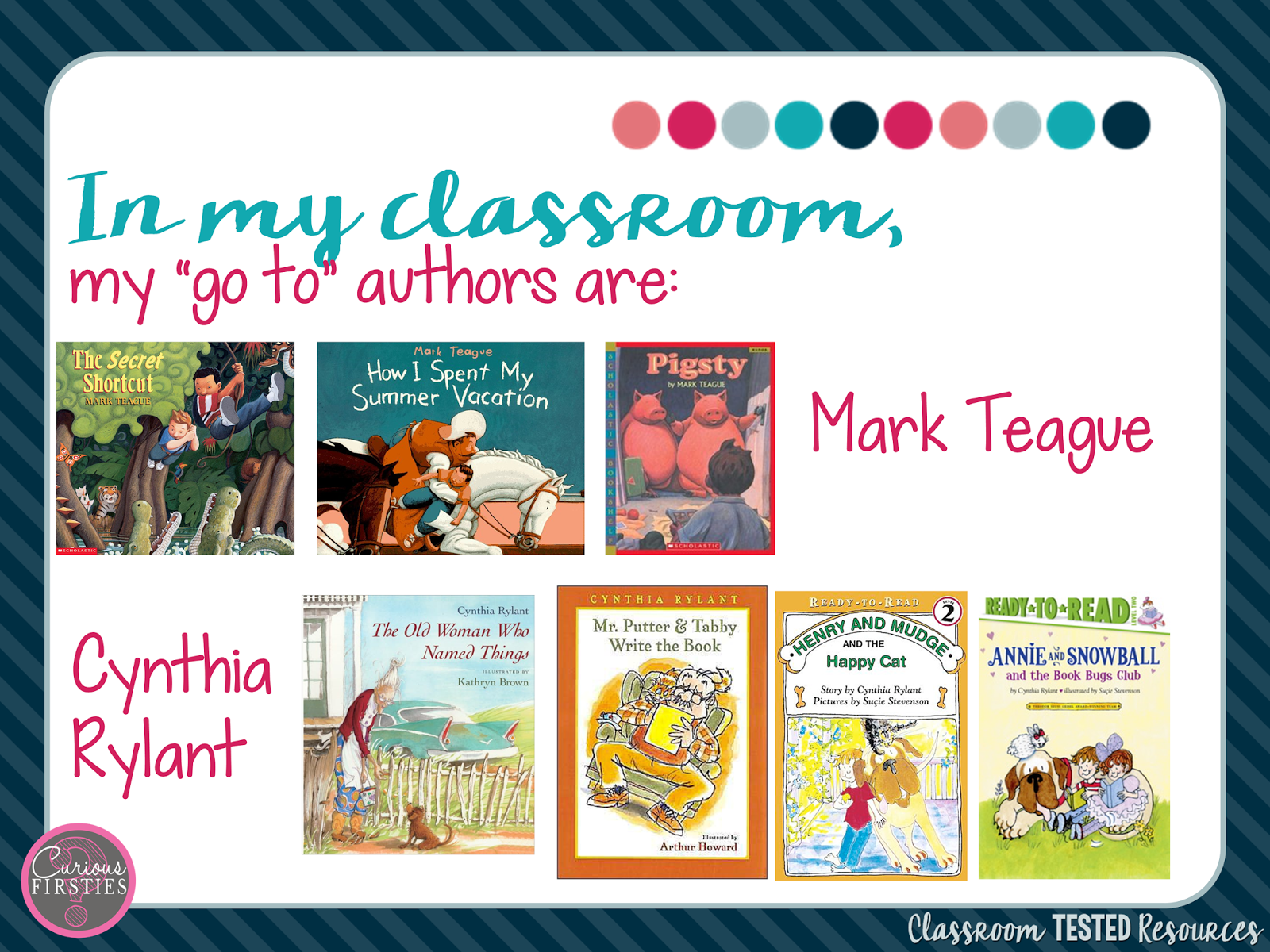 Our "Go To" Authors Each Year Classroom Tested Resources