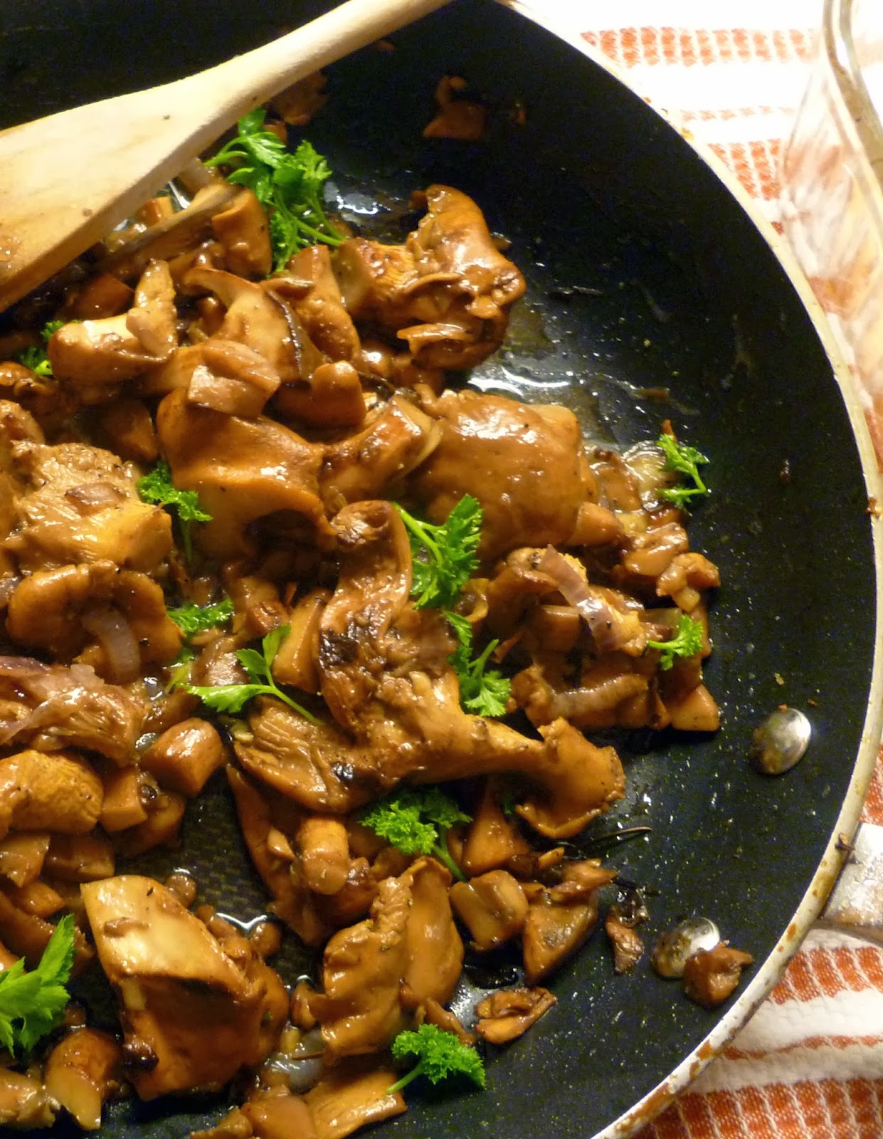Lindaraxa Chanterelles With Madeira Over Crispy Baked Polenta