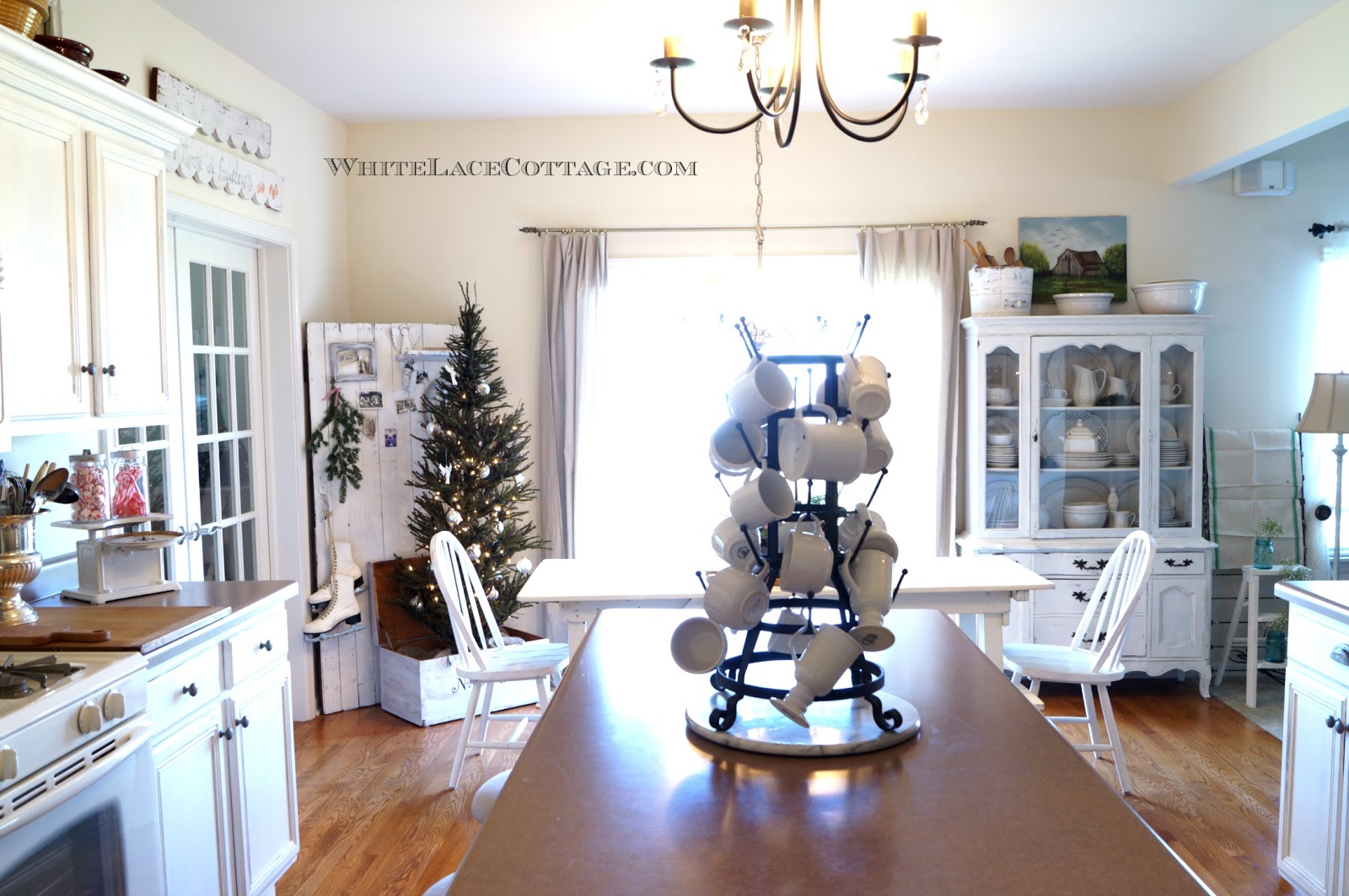 The Only Thing I Moved Was My Farm Table And ChairThis Tree Is Perfect Size For Our Kitchen Love Soft Glow Of Lights At Night Too The Only Thing I Moved Was My Farm Table And ChairThis Tree Is Perfect Size For Our Kitchen Love Soft Glow Of Lights At Night Too