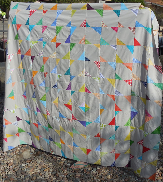 scrappy stitch and flip quilt top