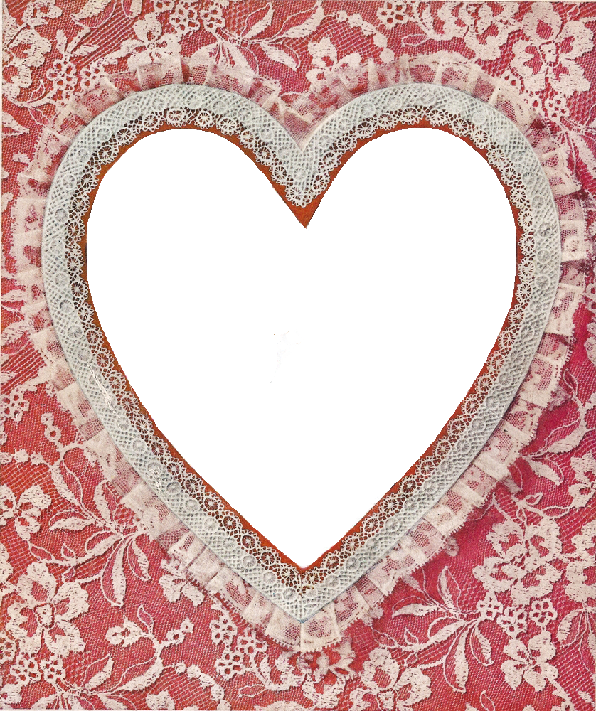 Leaping Frog Designs Vintage Free Clip Art Red Lace Heart Frame