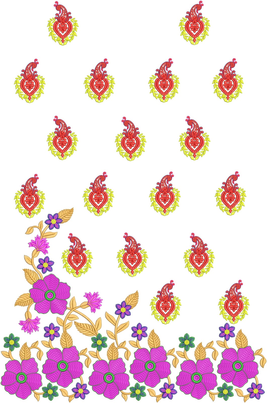 Embdesigntube neck embroidered work for salwar kameez