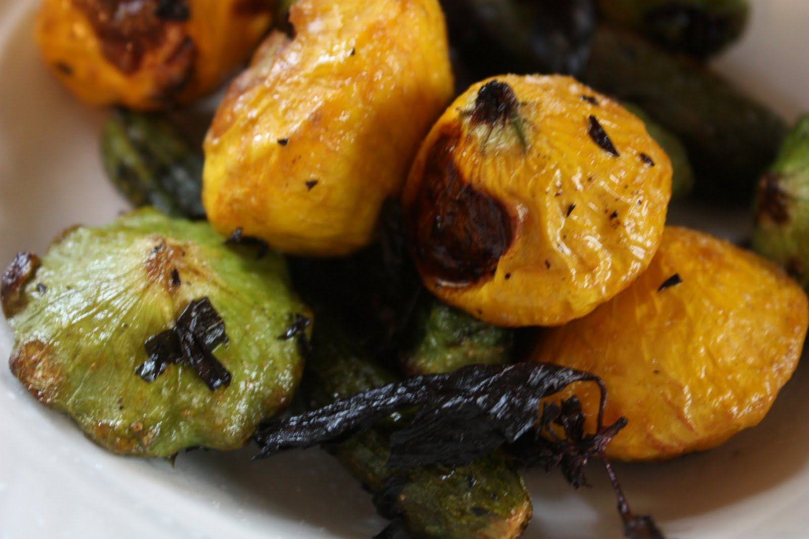 Roasted Baby Squash with Basil and Lemon
