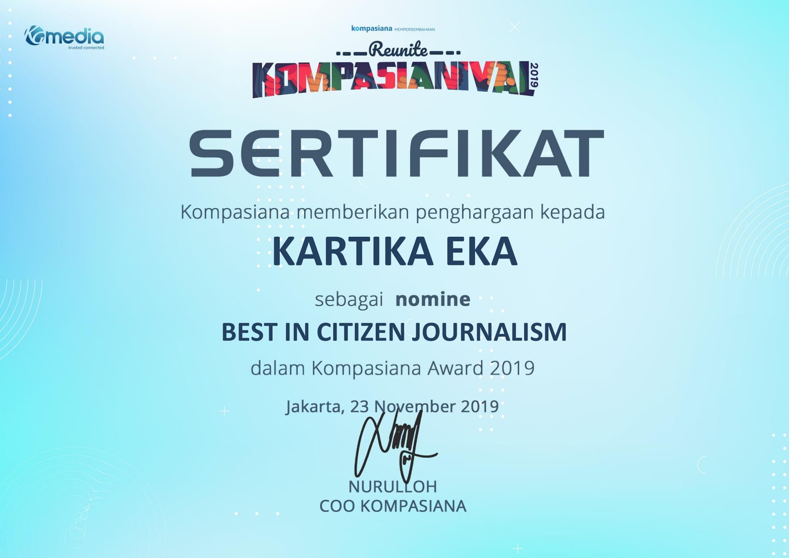the best of citizen journalism nominee