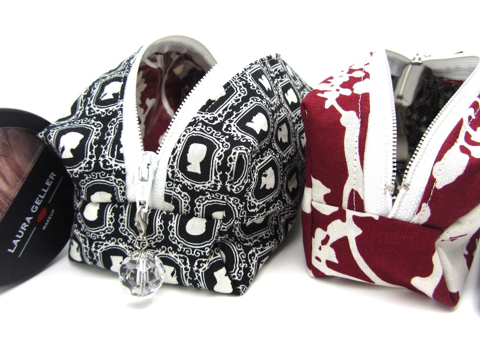 PinkBlingCrafter Designer Fabric Makeup Bags and a Card