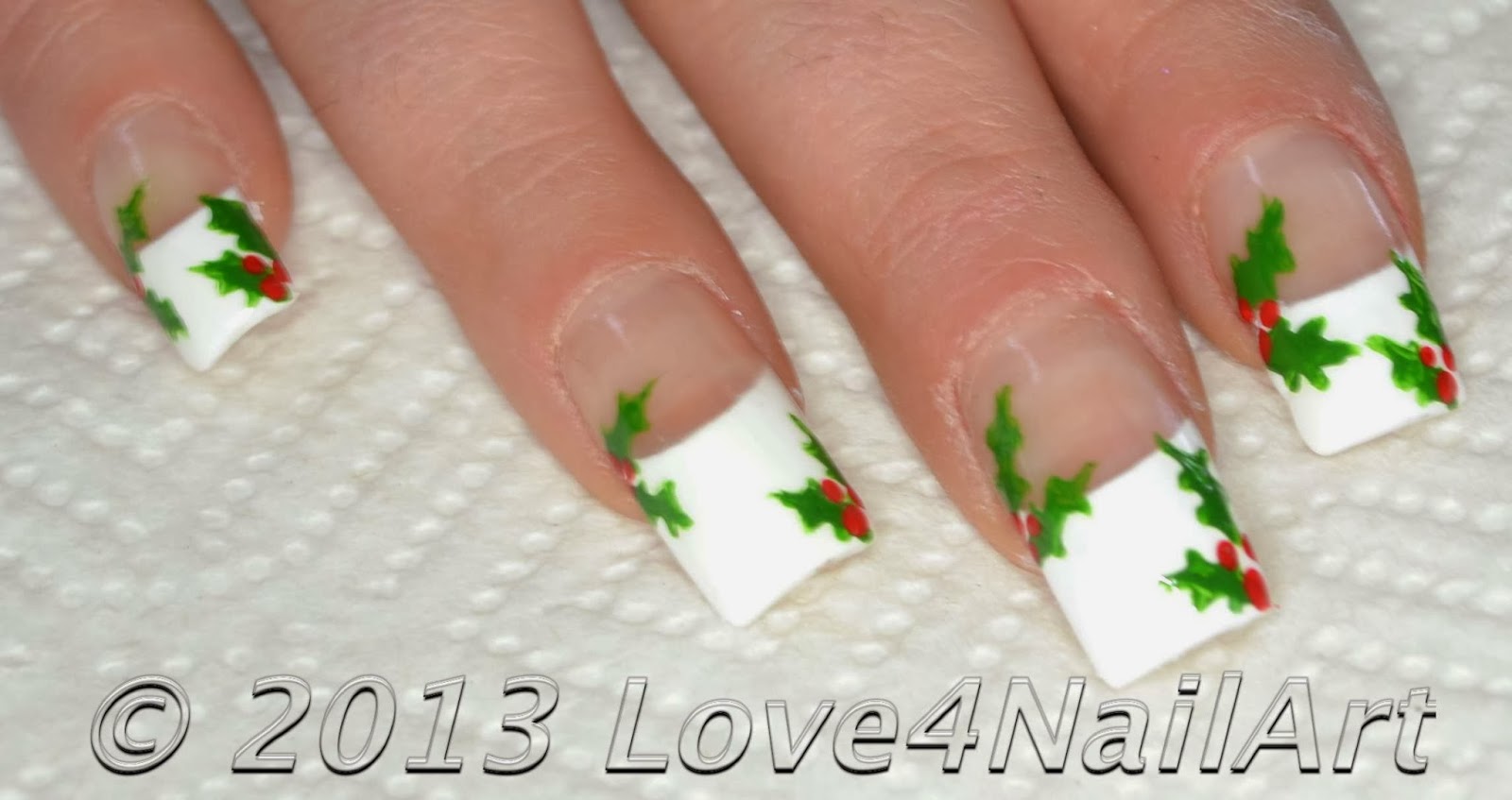 Clear Christmas Nail Designs with Holly - wide 5