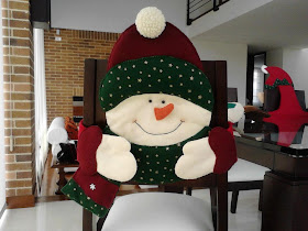 capa de cadeira para o Natal 