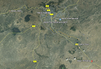 Modjo, Ethiopia relative to Addis Ababa (GoogleMaps)