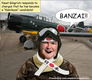 Newt Gingrich Responds to "Kamikaze" Charge (Photoshop)