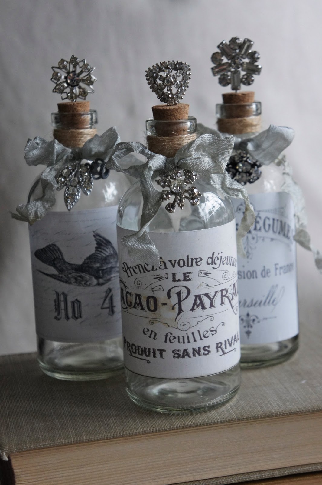 French and Feather Pretty French Bottles...