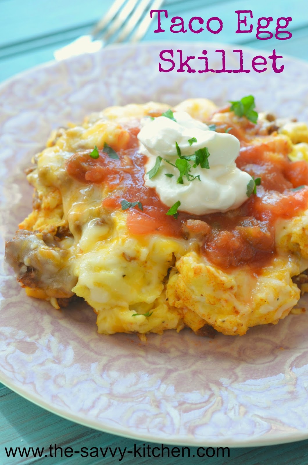 The Savvy Kitchen Taco Egg Skillet