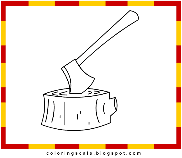 Axe Coloring Pages Free Printables