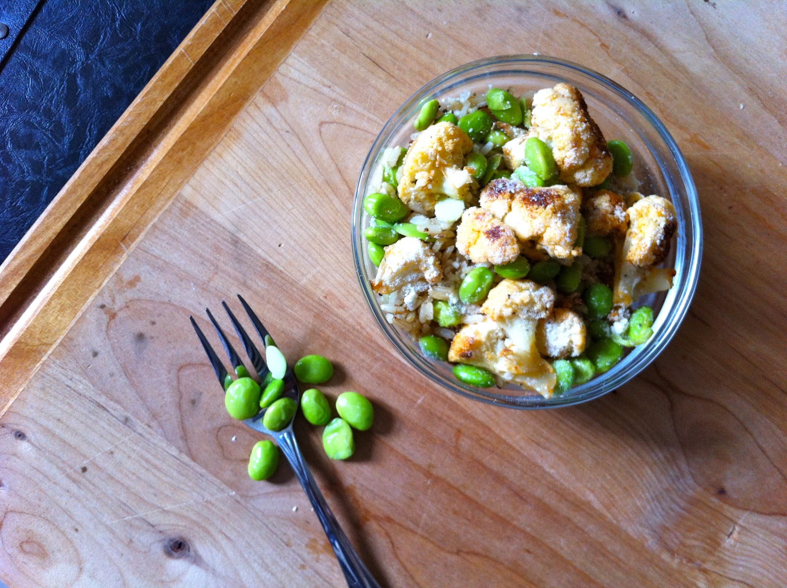 Culinarily Courtney Roasted Cauliflower and Edamame Brown Rice Salad