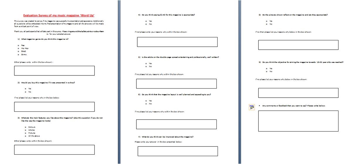 survey layout