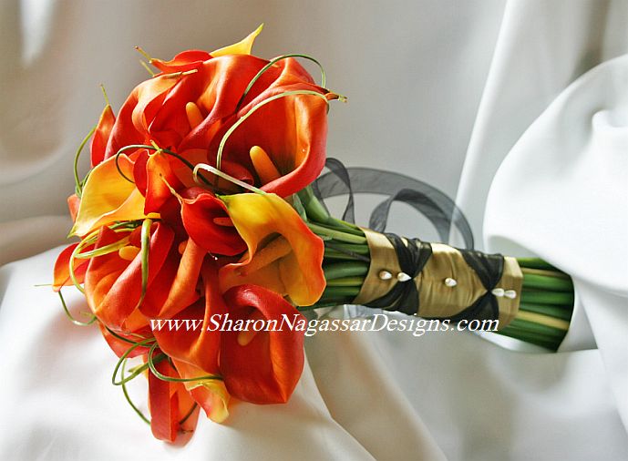Mango Calla Lily Wedding Bouquet