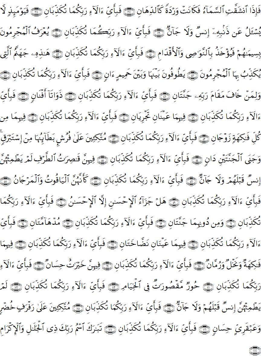 Mi Al Falah Kedanyang Surat Ar Rahman