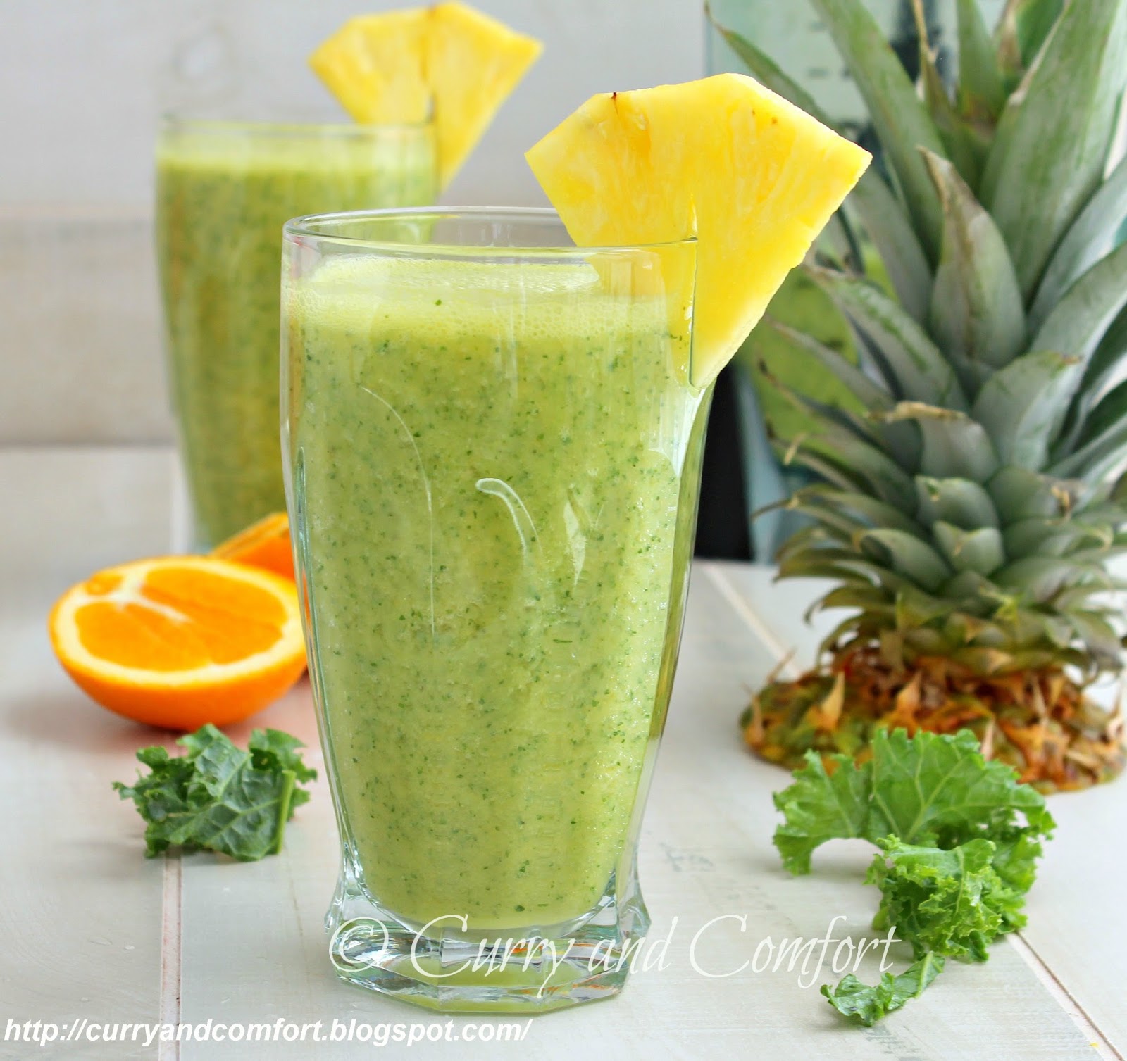 Kitchen Simmer Kale Pineapple and Orange Smoothie (NonDairy)