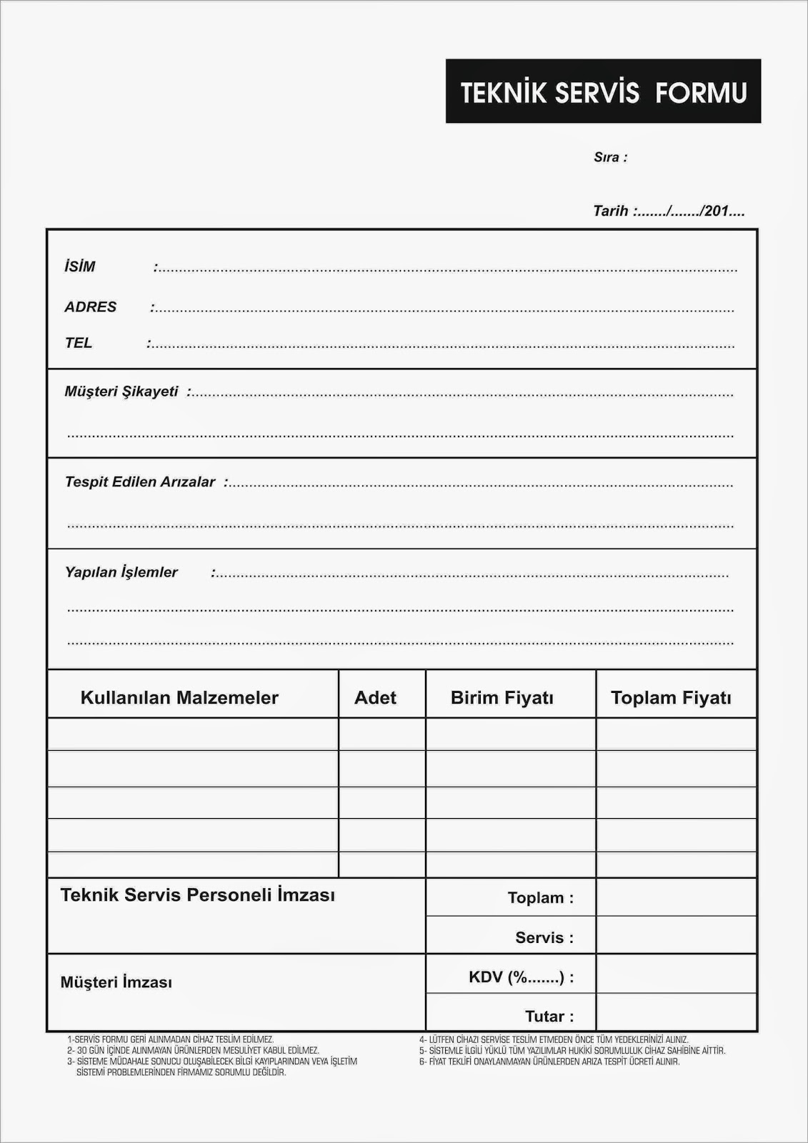 Makbuz Örnekleri, Sipariş Fişi Örnekleri, Fatura Örnekleri